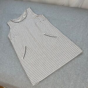 Retro Aline Mini Dress Small Petite Black White Ponte Knit Mod Stretchy